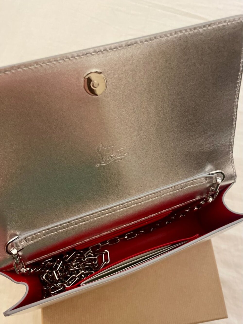 Christian Louboutin Bettina Clutch Bag in Laminated Nappa Leather - Picture 7 of 15